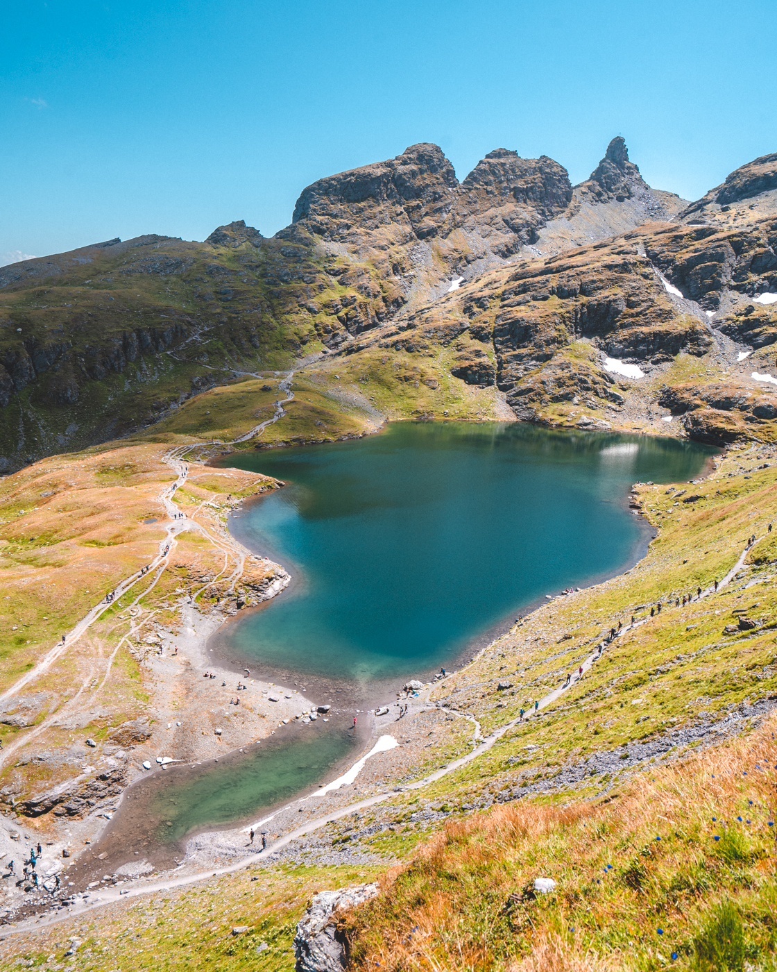 Schwarzsee, part of the 5 Lake Hike in Pizol, Switzerland.